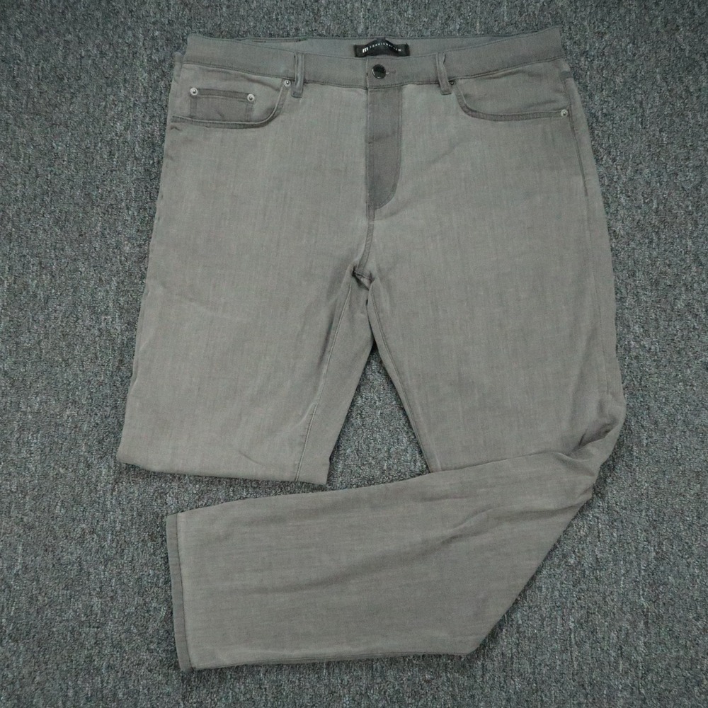 Travis Mathew Jeans Mens 36x32 Gray Straight 5 Pocket Stretch